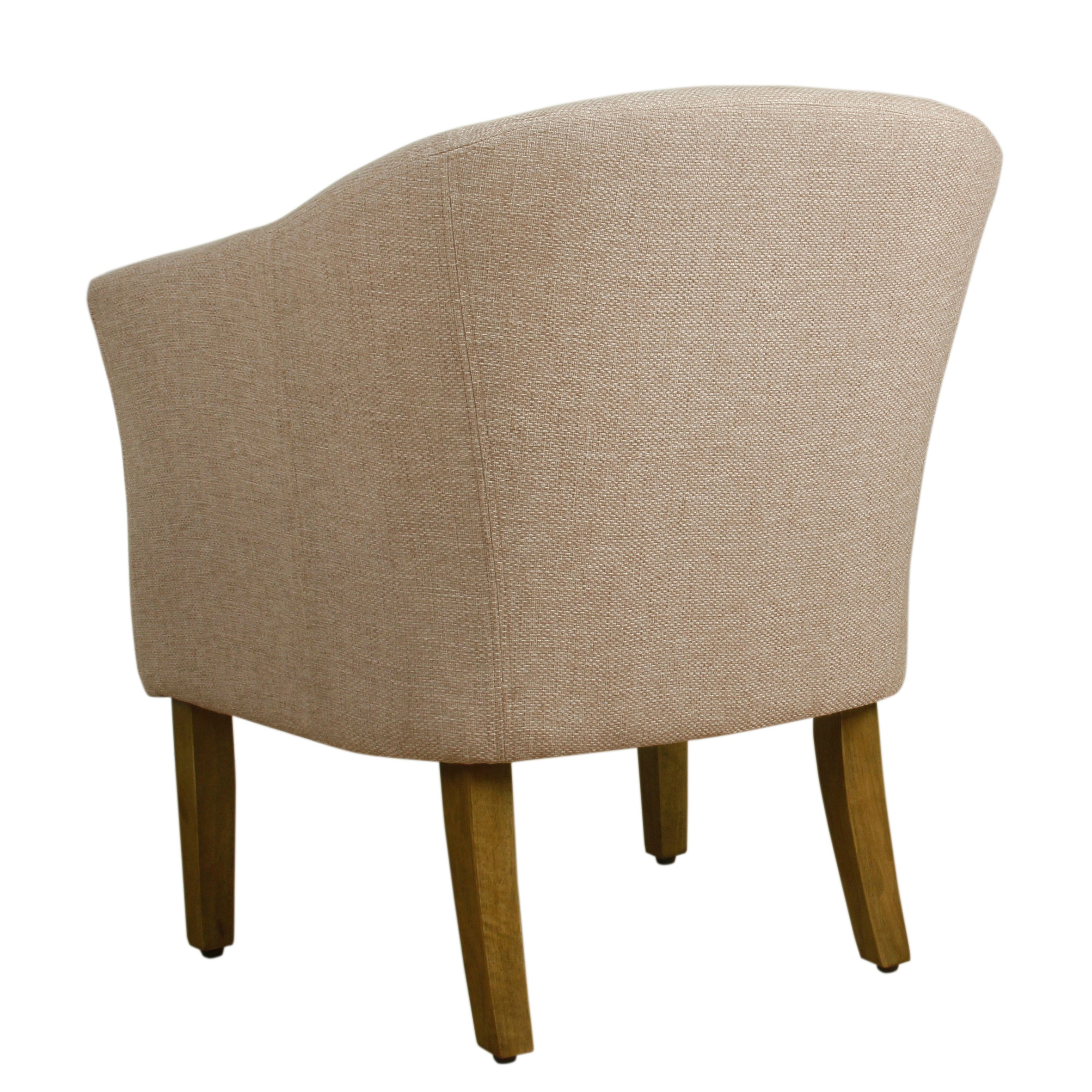 Cream and Brown Fabric Upholstered Wooden Accent Chair O7791