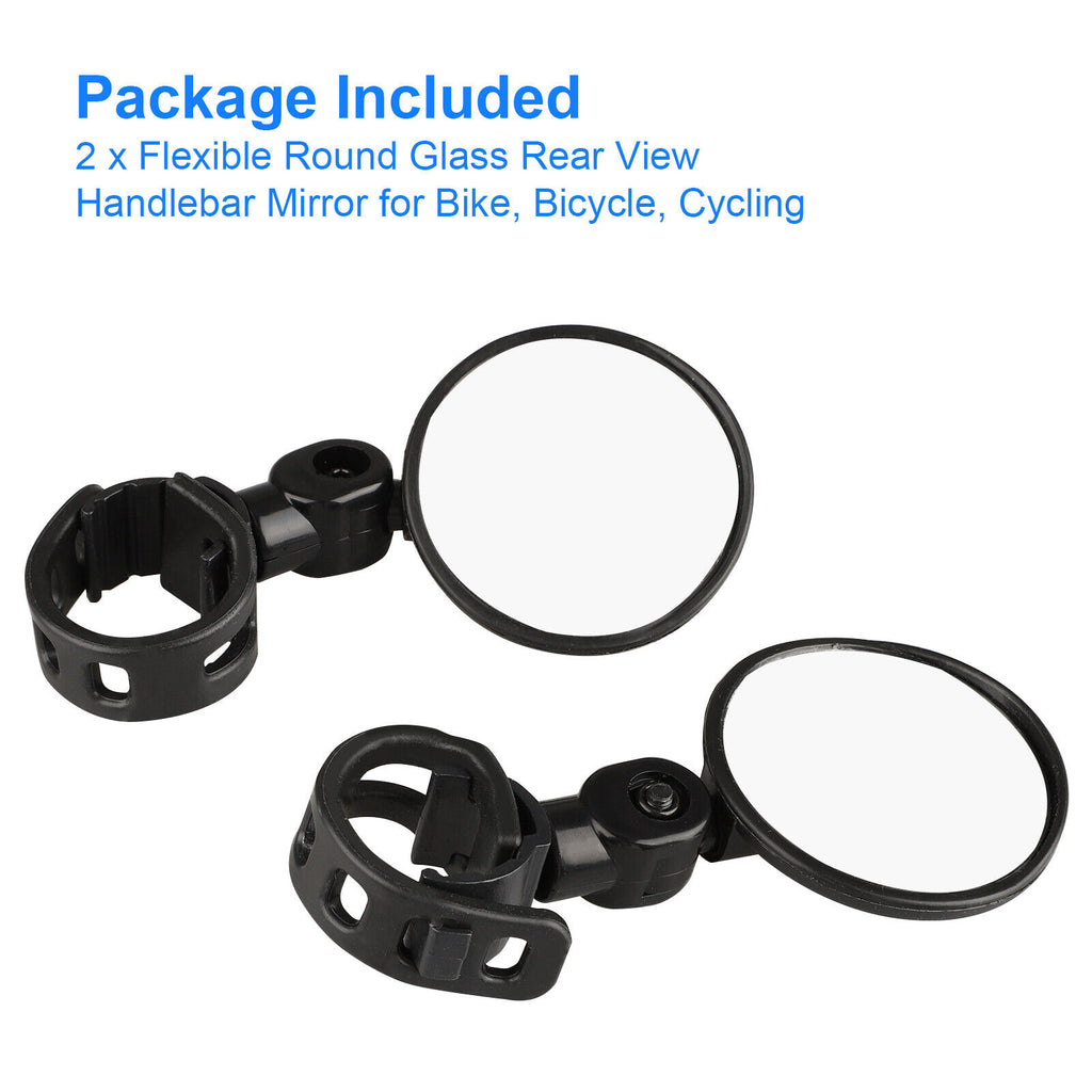 2Pcs Mini Bicycle Rotaty Handlebar Glass Cycling Rear View Mirror H7884