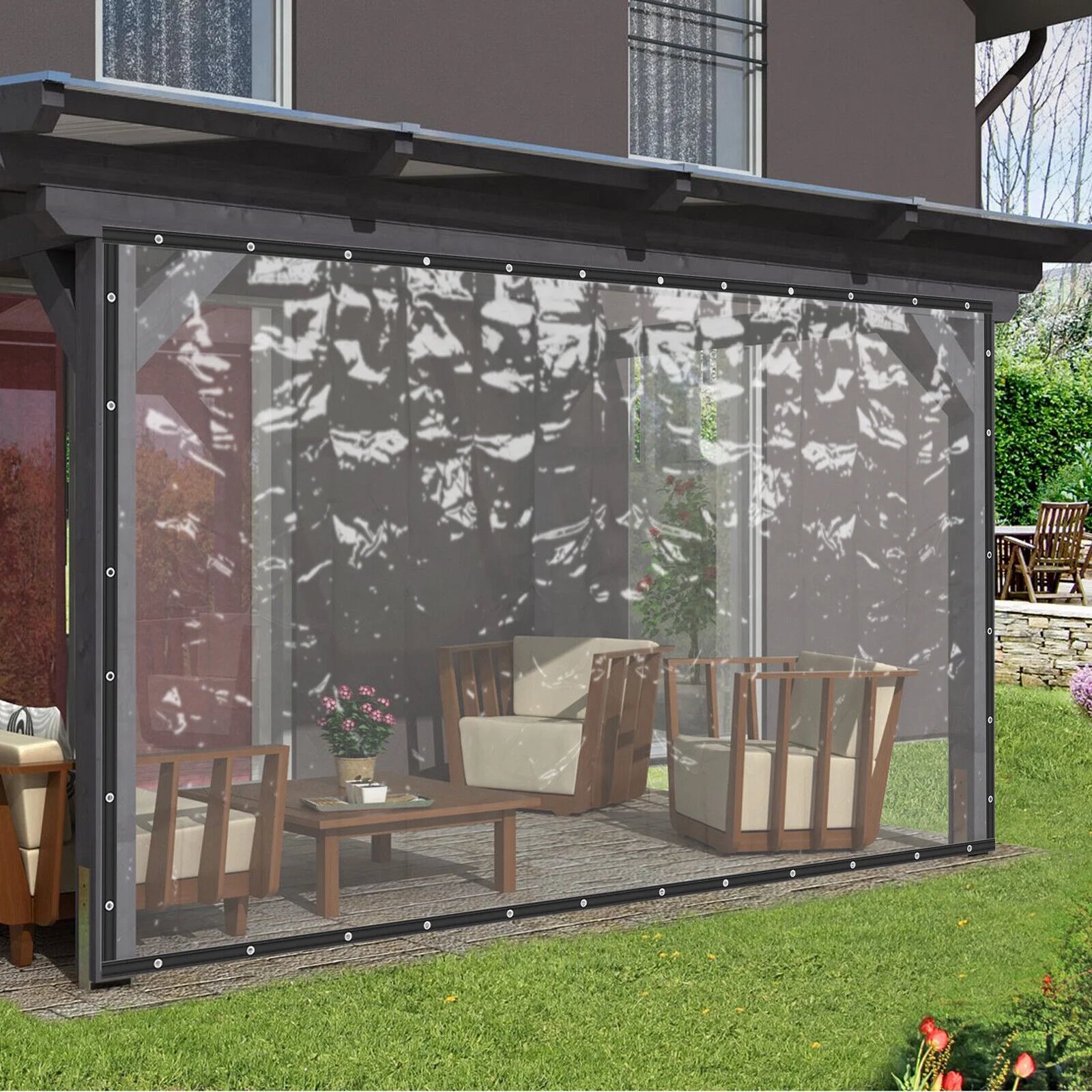 2.5*6m Clear Heavy Duty Waterproof Tarp Curtain M56647