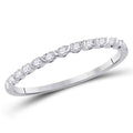10kt White Gold Diamond Stackable Band Ring Size 8 Z448245