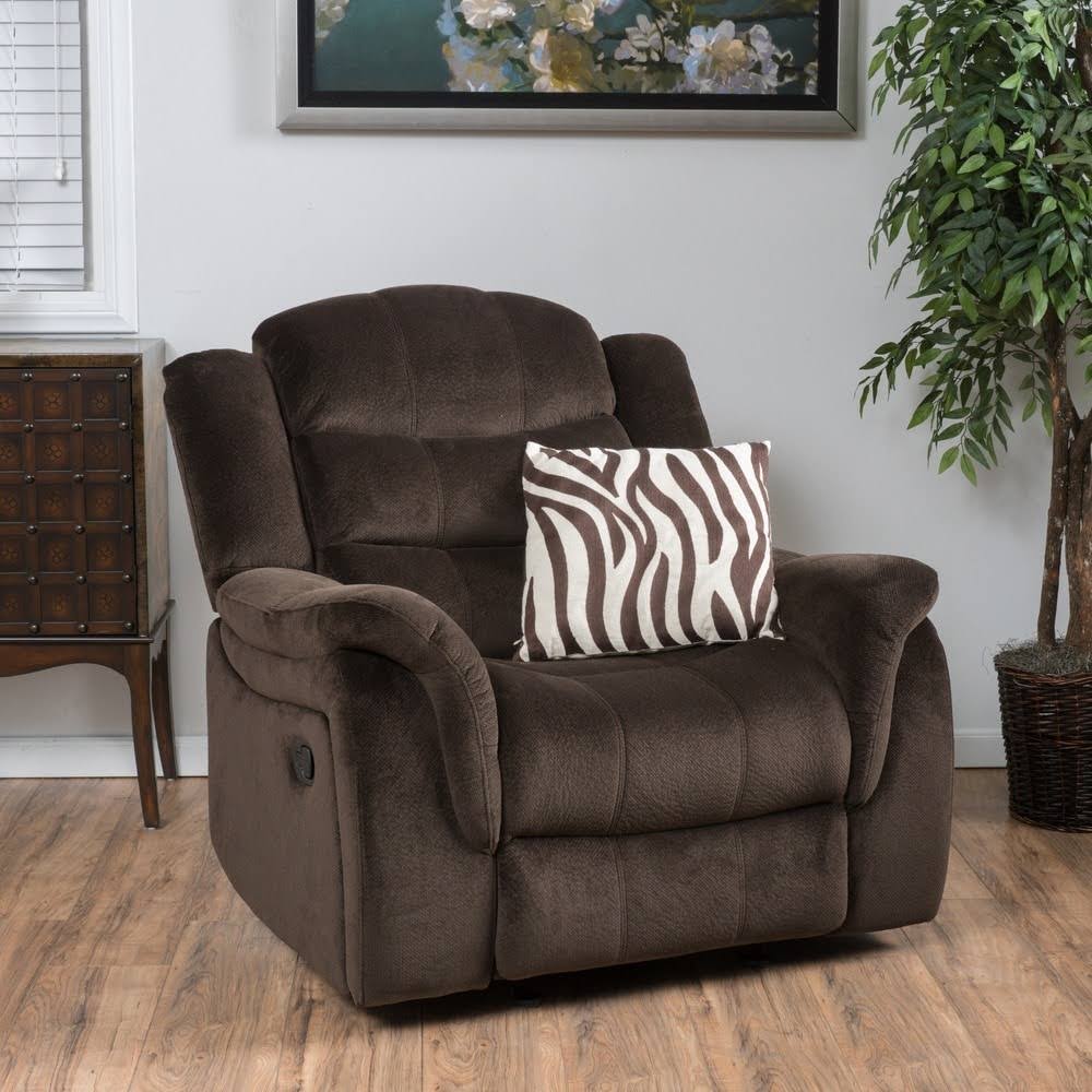 Grey Fabric Glider Recliner Club Chair V9112