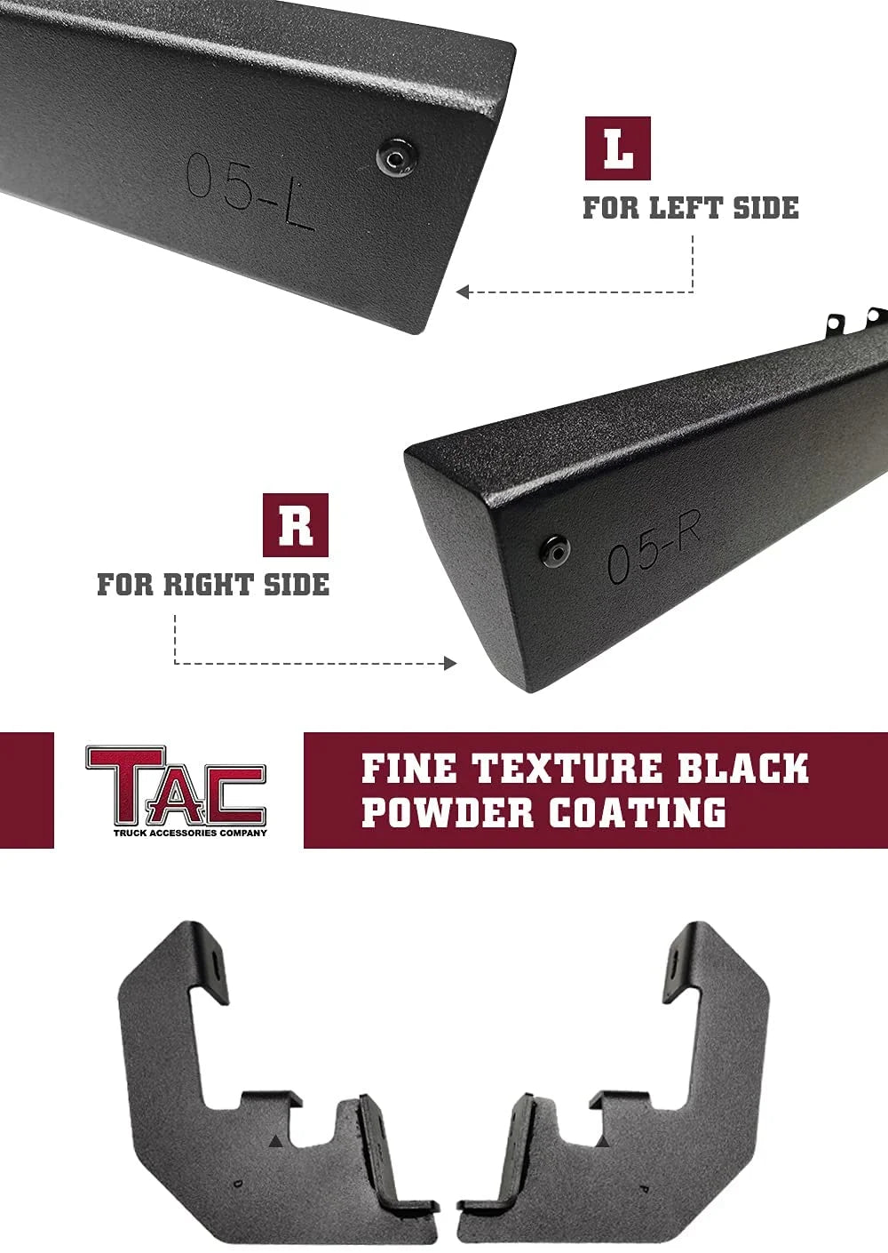 Black 4" Drop Side Steps Nerf Bars for Crew Cab Truck (2pcs) S424338