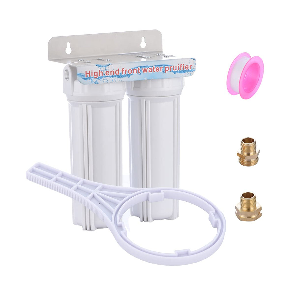 External RV Dual Water Filter System with 3/4 GHT Adapter and Two Filters F65266