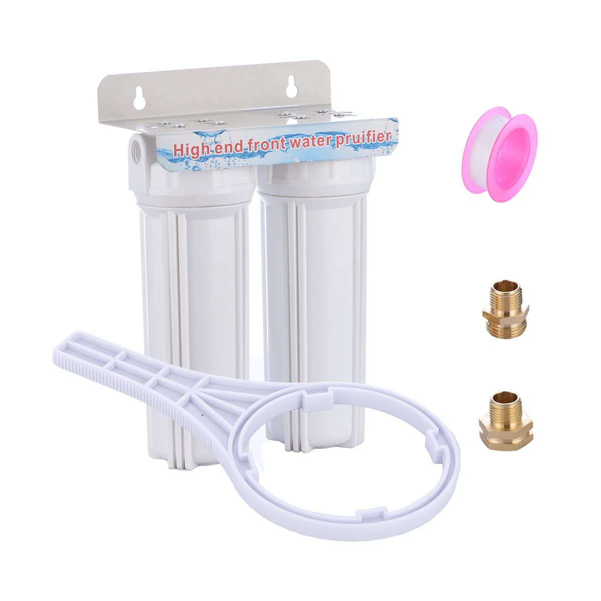 External RV Dual Water Filter System with 3/4 GHT Adapter and Two Filters F65266