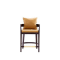 Camel and Dark Walnut Beech Wood Counter Height Bar Stool O340