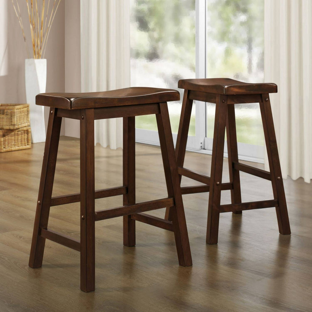 Cherry Saddle Stool Set of 2 V4403