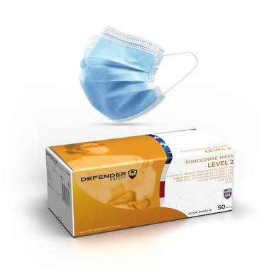 3-Ply Blue ASTM Level 2 Procedure Face Mask 2000 Masks M687