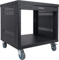 8U Steel Rack with 3" Locking Casters and Vented Side Panels W63255