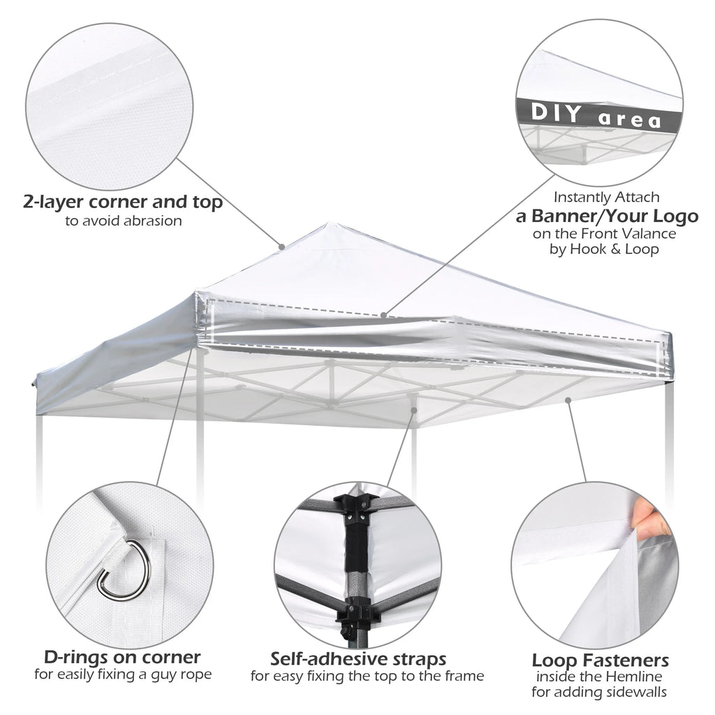 10 x 10 Ft Pop Up Canopy Top Replacement with 4 Set Sand Bags S6586