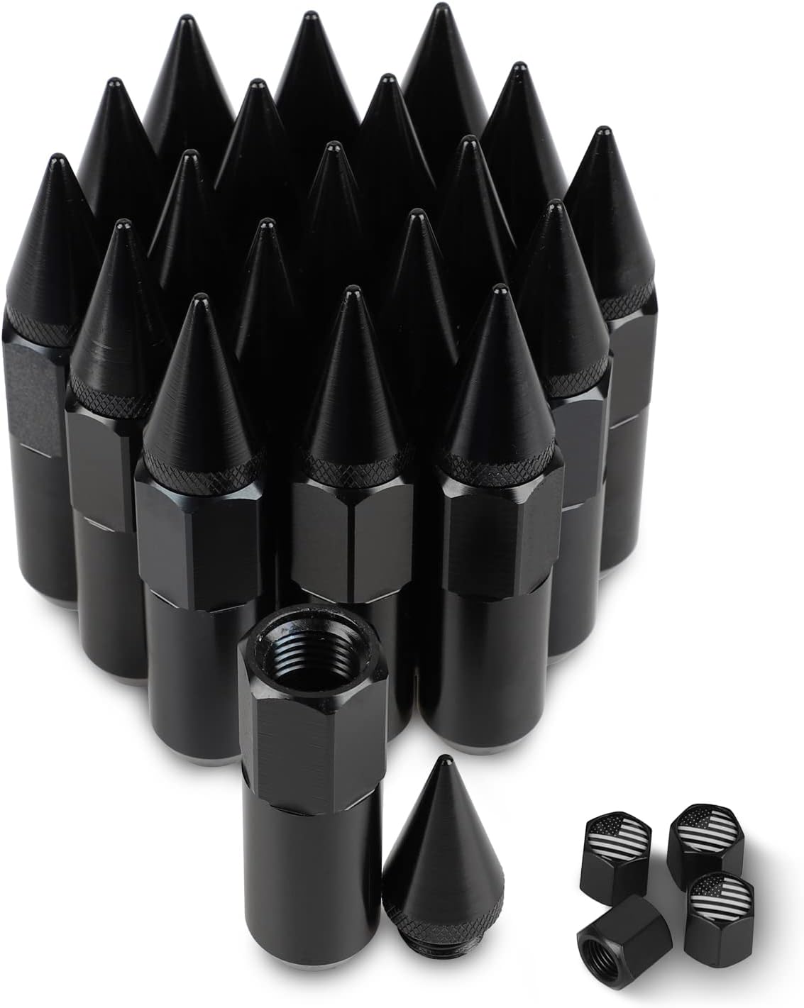 M12x1.5 Steel Spikes Lug Nut 20PCS Wheel Rimes Neo Chrome Pack of 2 B2152