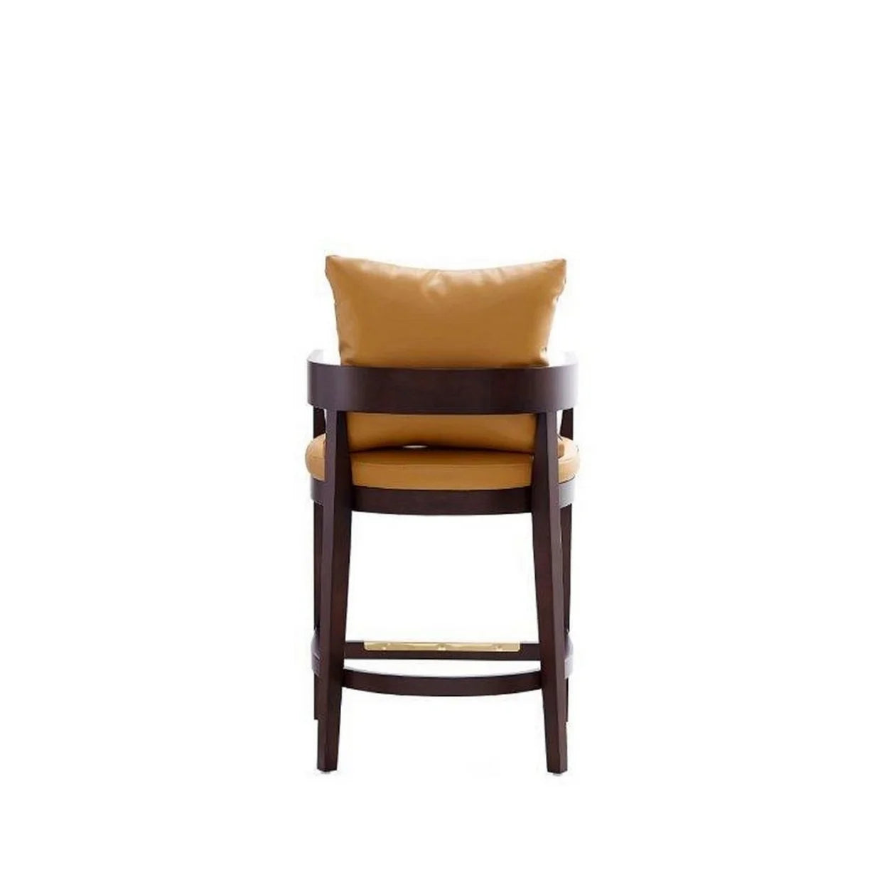 Camel and Dark Walnut Beech Wood Counter Height Bar Stool O340