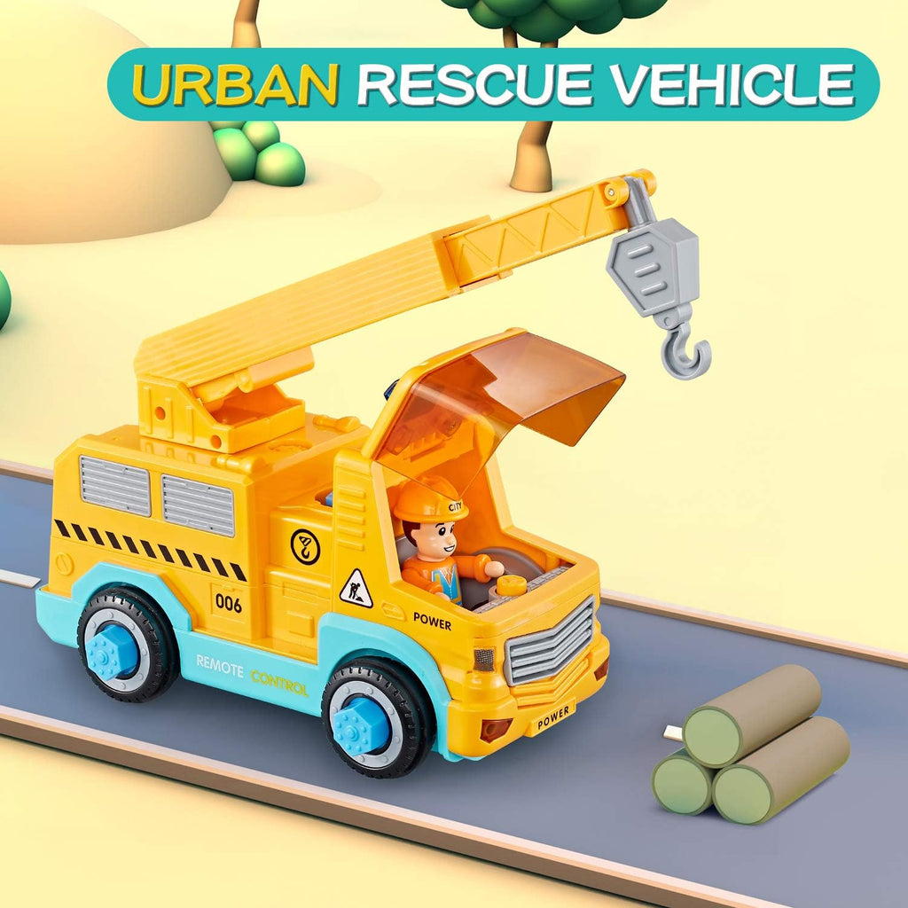 Take Apart Car STEM Toy Building Set with Electric Toy Drill and Remote Control Construction Vehicle Y49354
