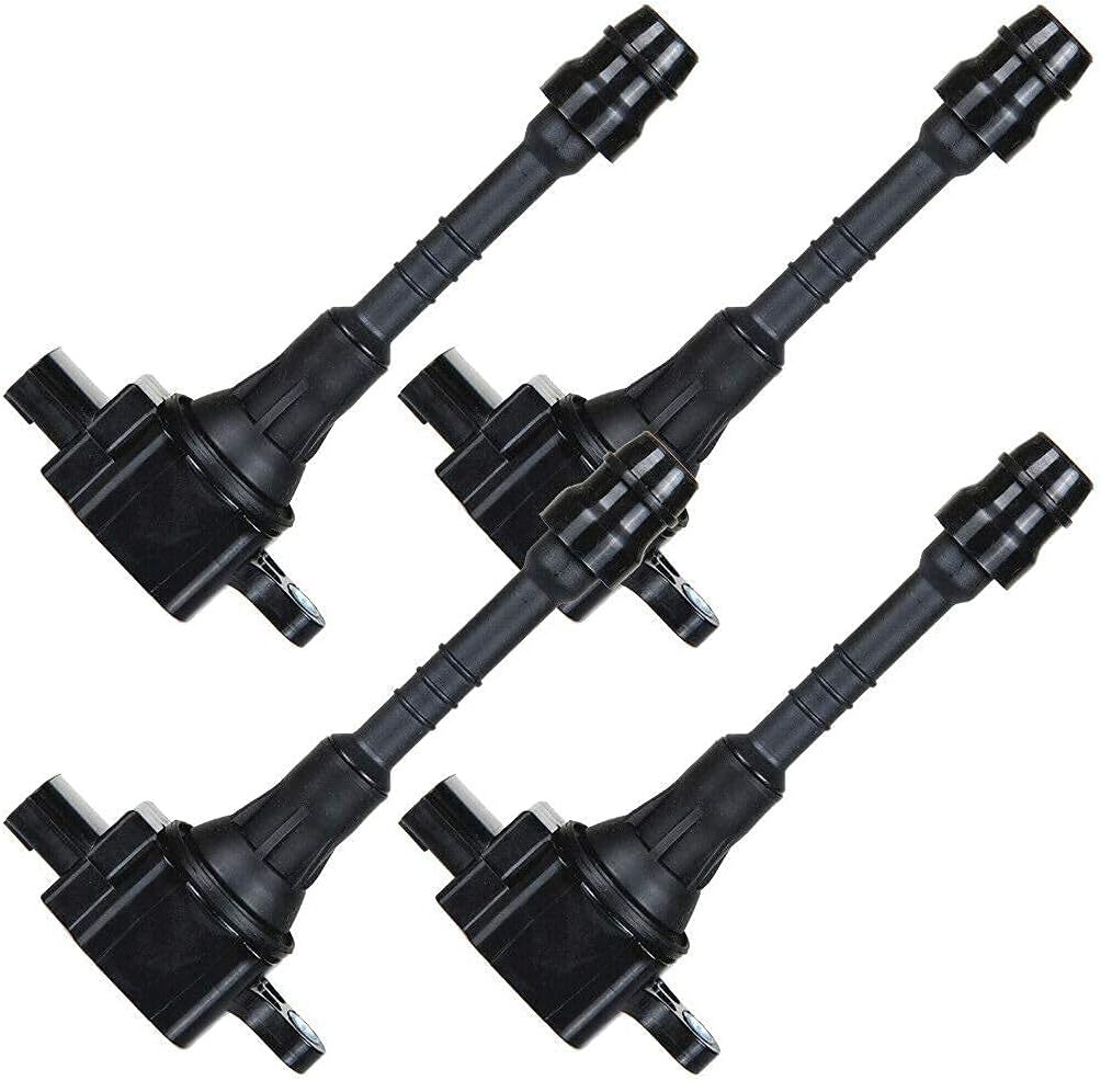 4pcs Ignition Coil Pack and Platinum Spark Plug for Nissan Sentra 2002-2006 1.8L L4 R16426