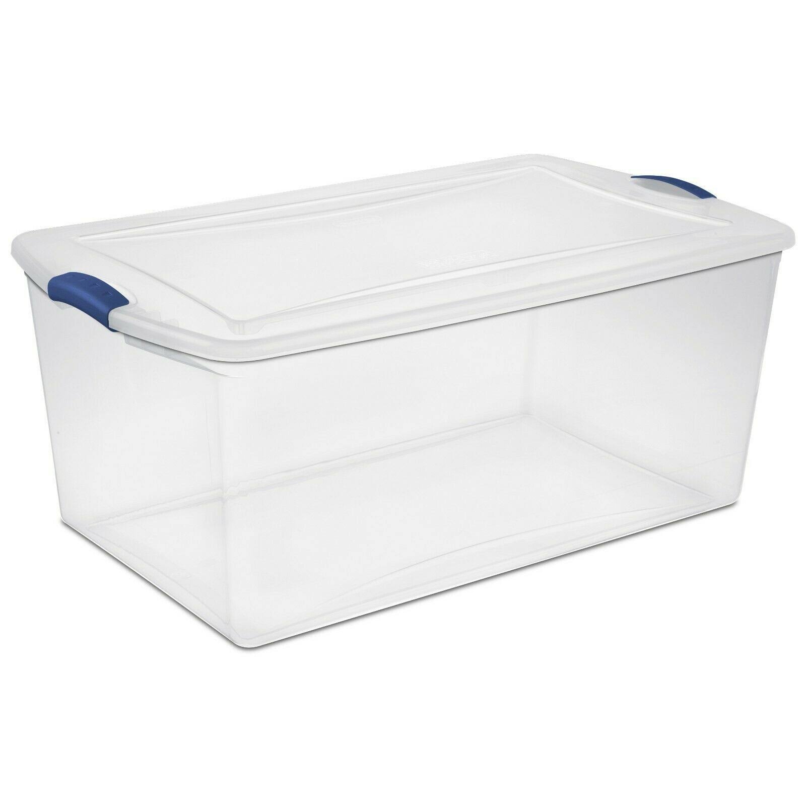Set of 4 Large Clear Plastic Storage Containers 105 Quart X17233