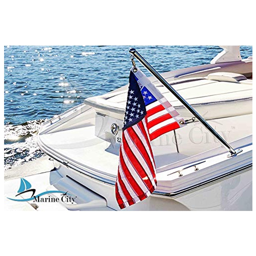316 Stainless Steel Marine Flag Staff Stanchion Socket for 1" Tube I816
