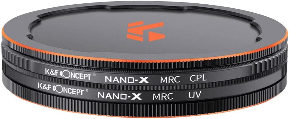 77mm Circular Polarizer & MC UV Filter Kit (2 pcs) with Lens Cap, Multi-Layer Coatings X211978