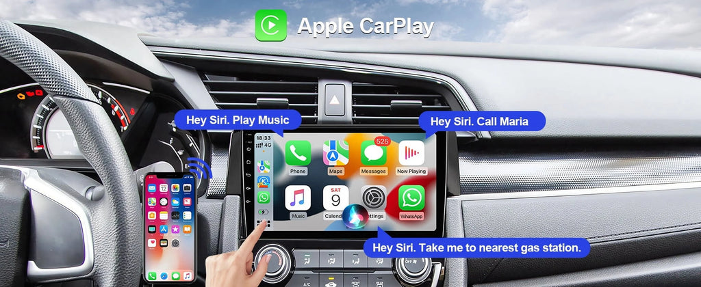 9 Inch Touchscreen Double Din Car Stereo with Wireless Carplay Android Auto Backup Camera Z588