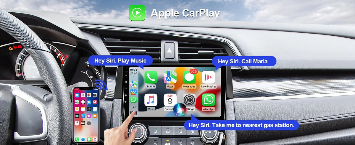 9 Inch Touchscreen Double Din Car Stereo with Wireless Carplay Android Auto Backup Camera Z588