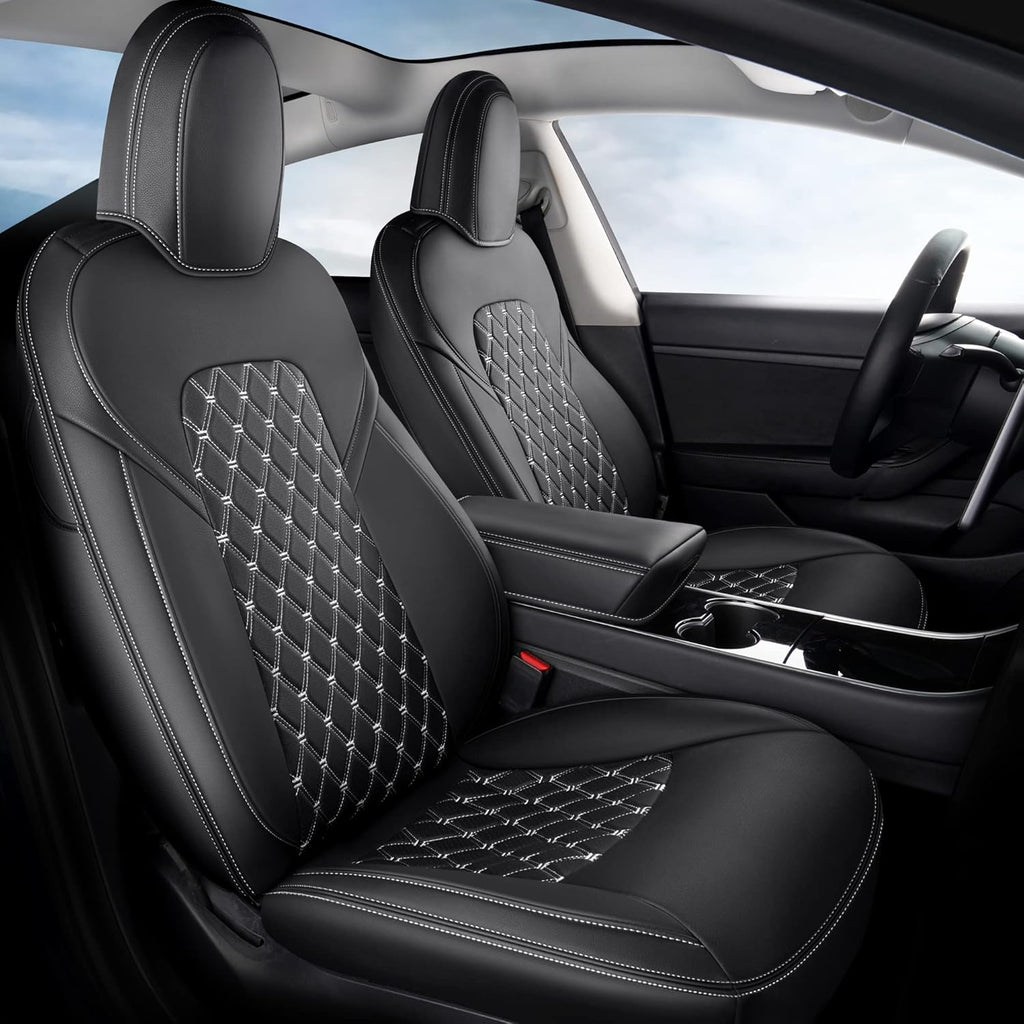 Pu Leather Car Seat Covers Full Set 5 Seatings Black C331959