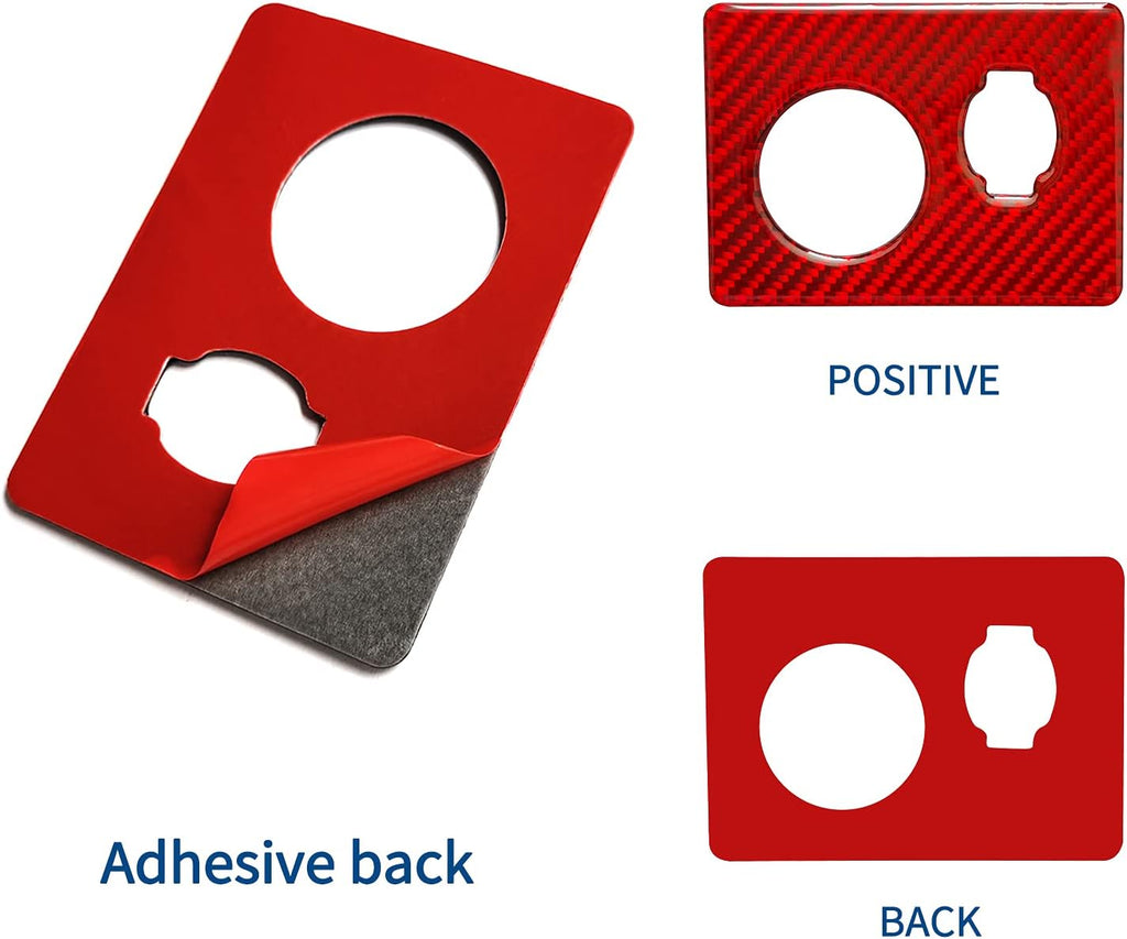 Red Carbon Fiber Headlight Switch Panel Cover Trim Sticker for Jeep Grand Cherokee 2014-2020 1PCS G5810