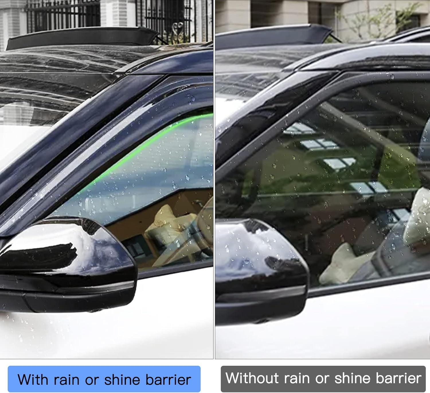 Side Window Visor Deflectors Rain Guards Pack of 4 V9067