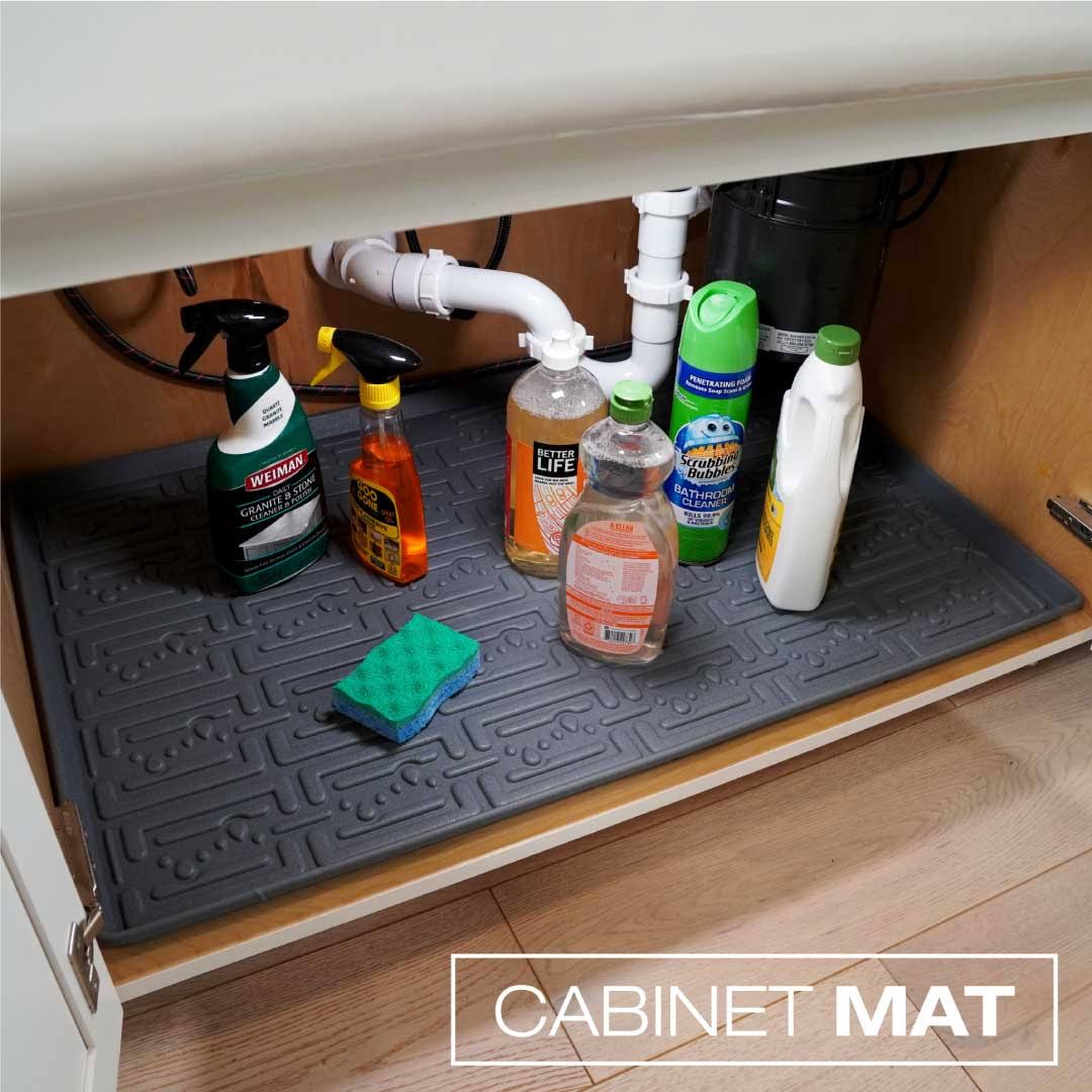 37 x 22 inch Grey Under Sink Kitchen Cabinet Mat L37027