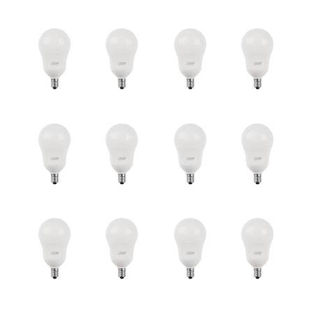 60-Watt Equivalent A15 Dimmable White Glass LED Ceiling Fan Light Bulb Daylight 12-Pack P7804