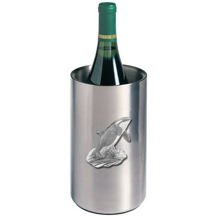 Pewter Orca Wine Chiller Q1882