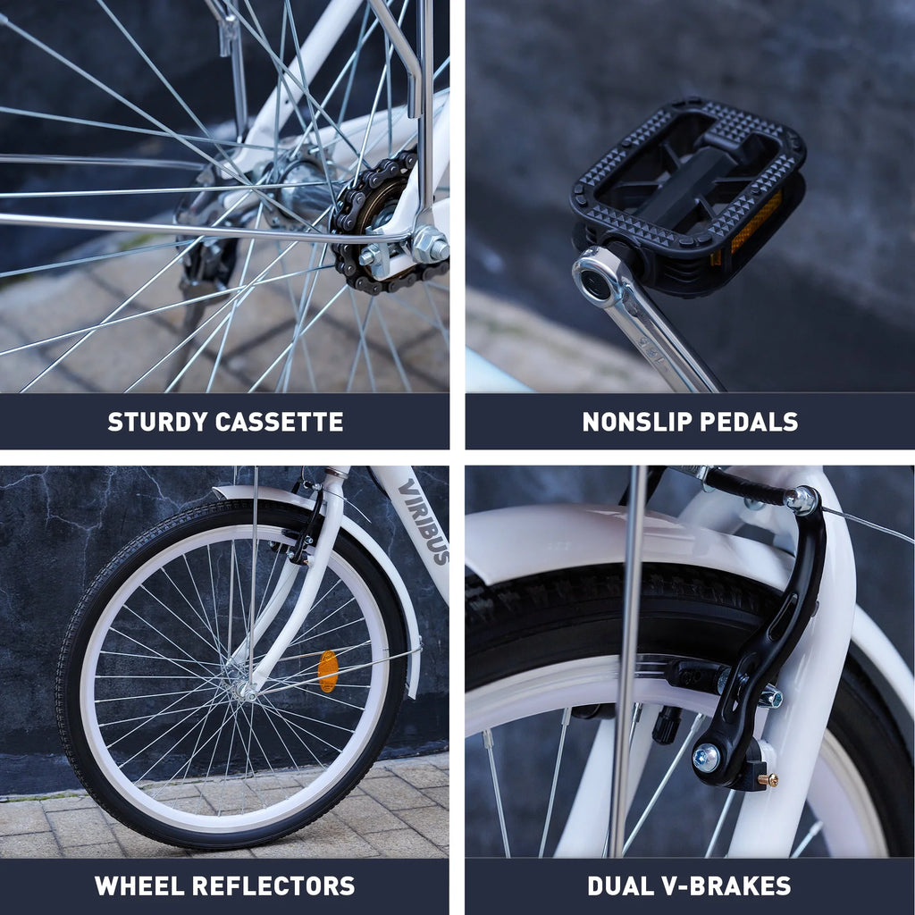 24 Inch Women's Comfort Bike with Basket Step Through Bike M8816