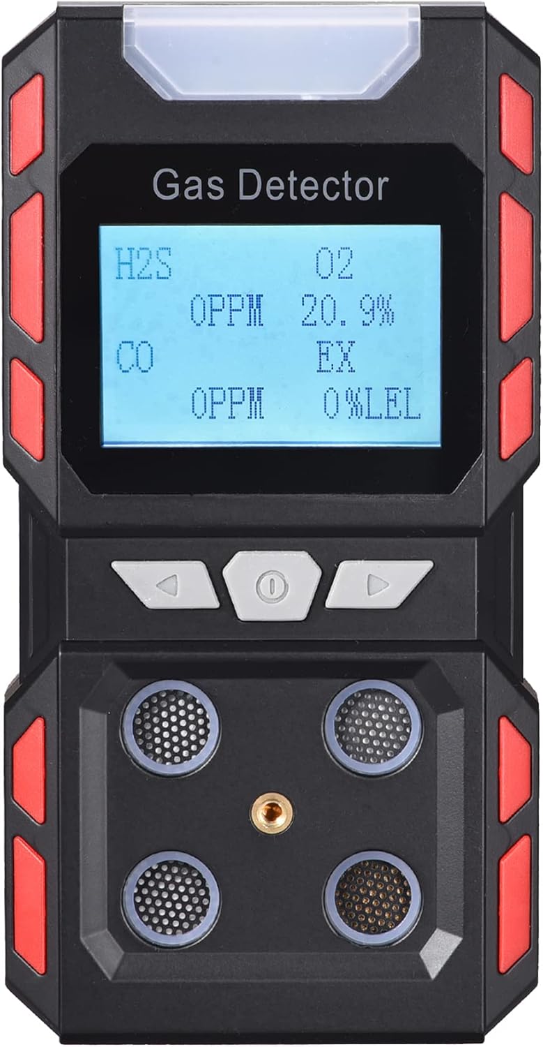 Portable 4 Gas Detector with Large Digital LCD Display (Black) P734469