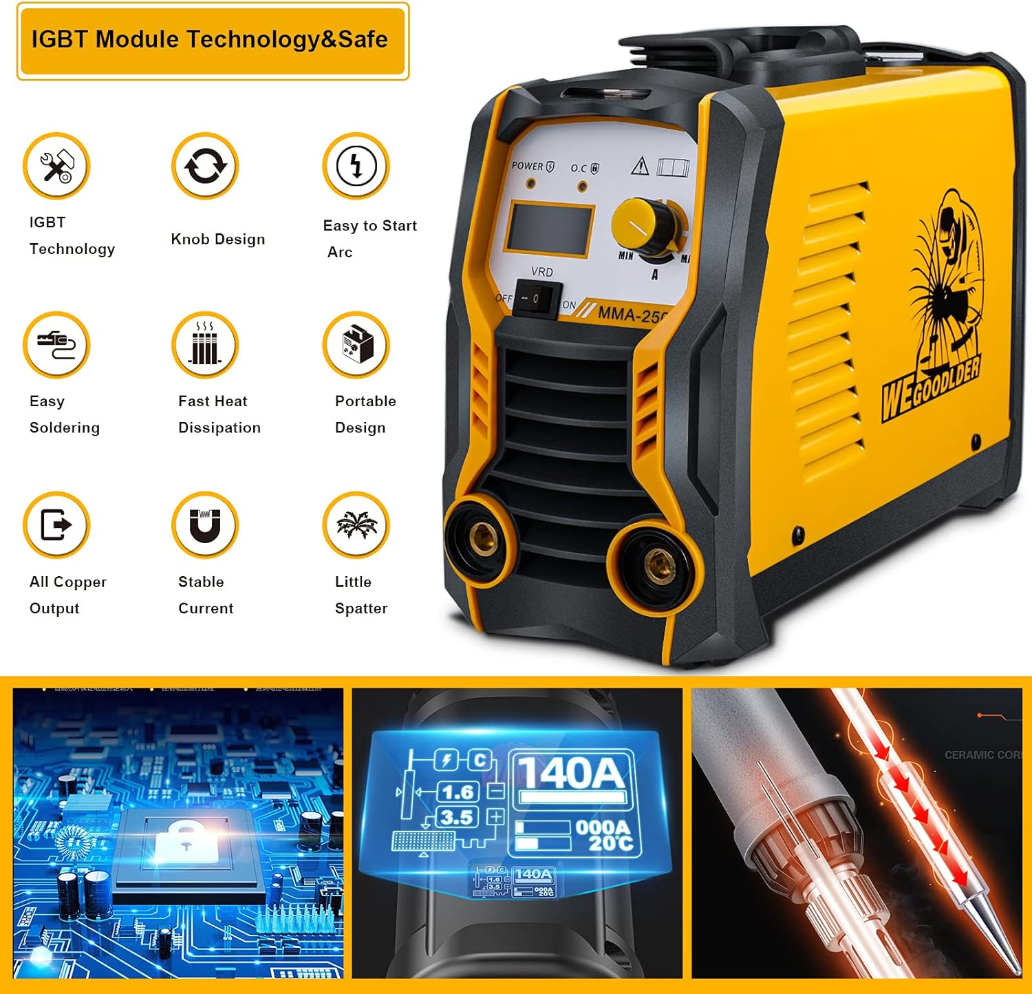 110V/220V 200Amp ARC Stick Welding Machine IGBT Dual Voltage Welder S611053
