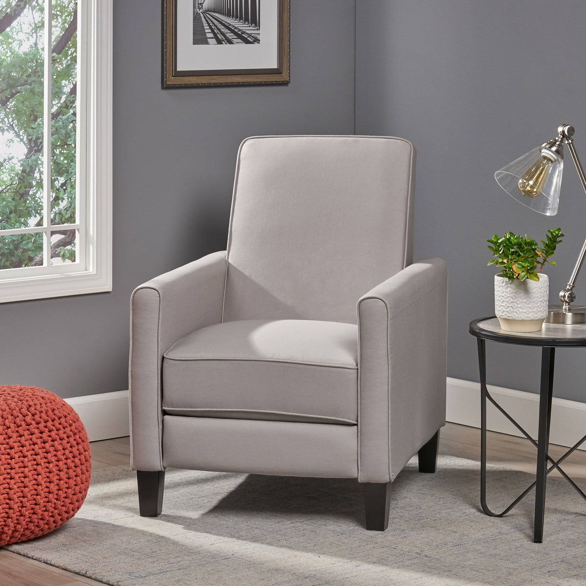 Grey Fabric Club Chair J578074