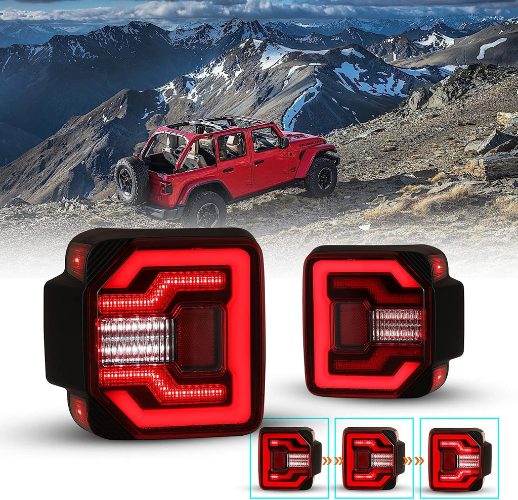 Smoked Lens LED Tail Light Assembly for Jeep Wrangler JL T304