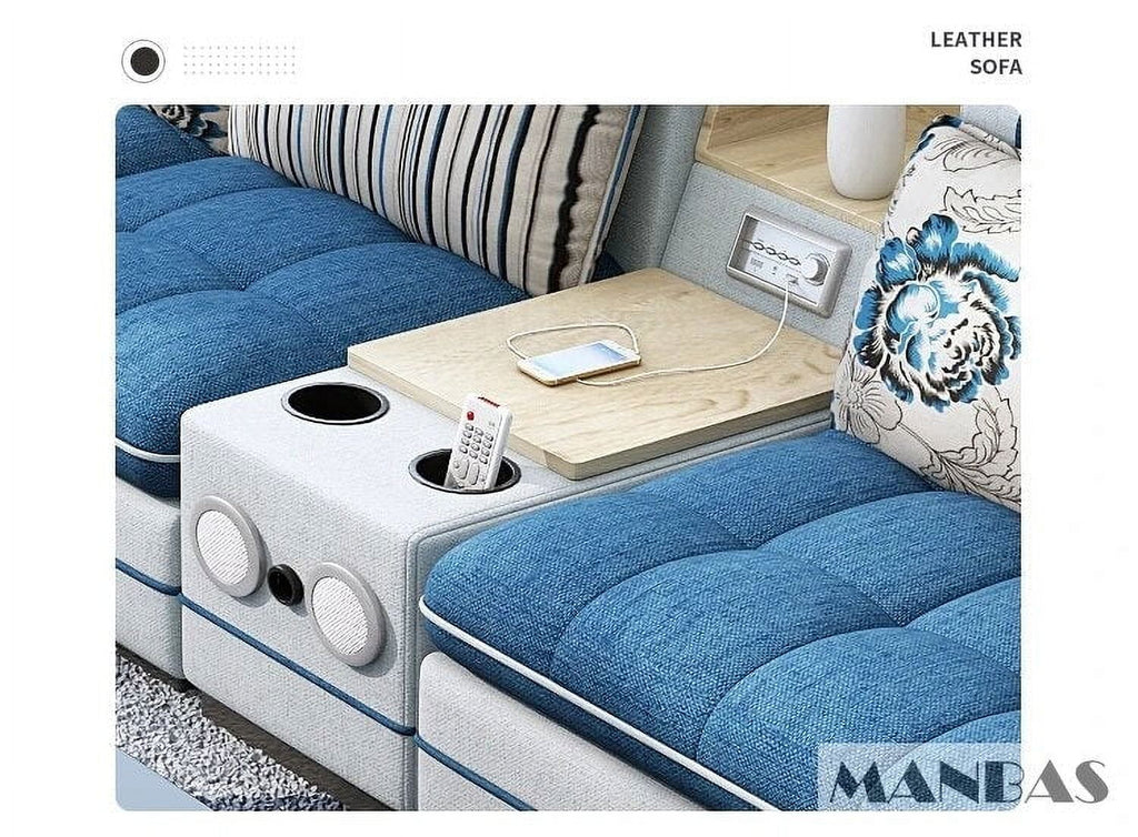 U Shape Corner Fabric Sofa with Bluetooth Speaker G88569