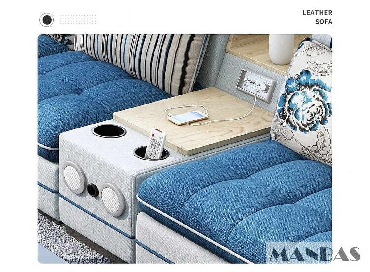 U Shape Corner Fabric Sofa with Bluetooth Speaker G88569