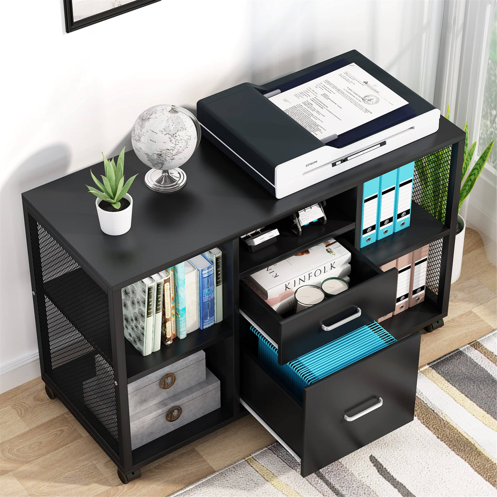 Black 2-Drawer Mobile Filing Cabinet J54558
