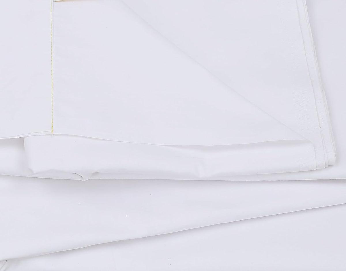 24 Queen Flat Sheets Bright White Percale Hotel Linen F87863