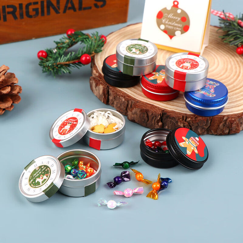 1:12 Dollhouse Miniature Christmas Cookies Biscuit Candy Gift Box Tin Box Model Decor Toy N2563
