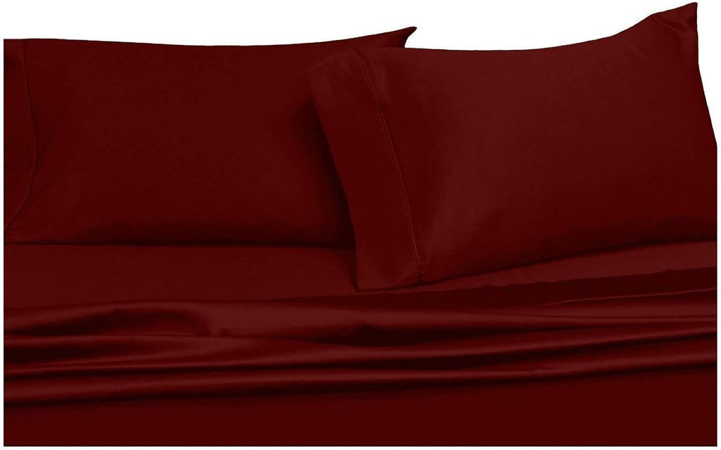 Solid White 4PC California King Cotton Sateen Deep Pocket Bed Sheet Set A613783