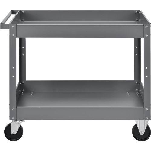 2 Shelf Deep Tray Steel Stock Cart 500 lb. Capacity U46967