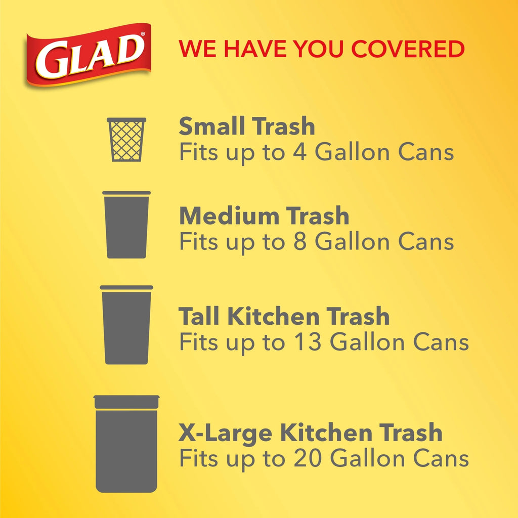 20 Gallon Grey Kitchen Drawstring Trash Bags, 80 Count F41593