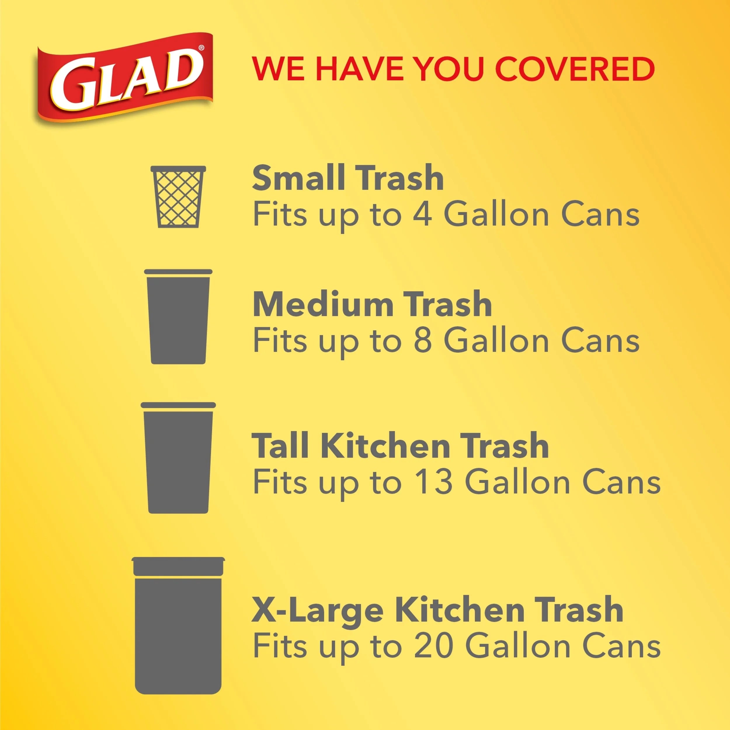 20 Gallon Grey Kitchen Drawstring Trash Bags, 80 Count F41593