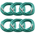 Pack of Six 25 Foot Green 1/4 TRS Patch Cable R3568