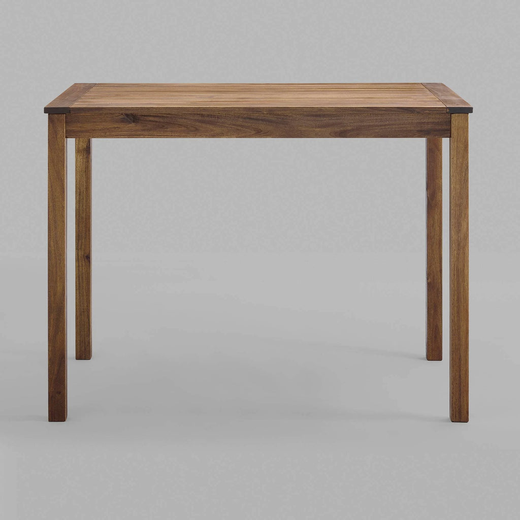 Dark Brown Acacia Wood Rectangle Counter Height Patio Table F212