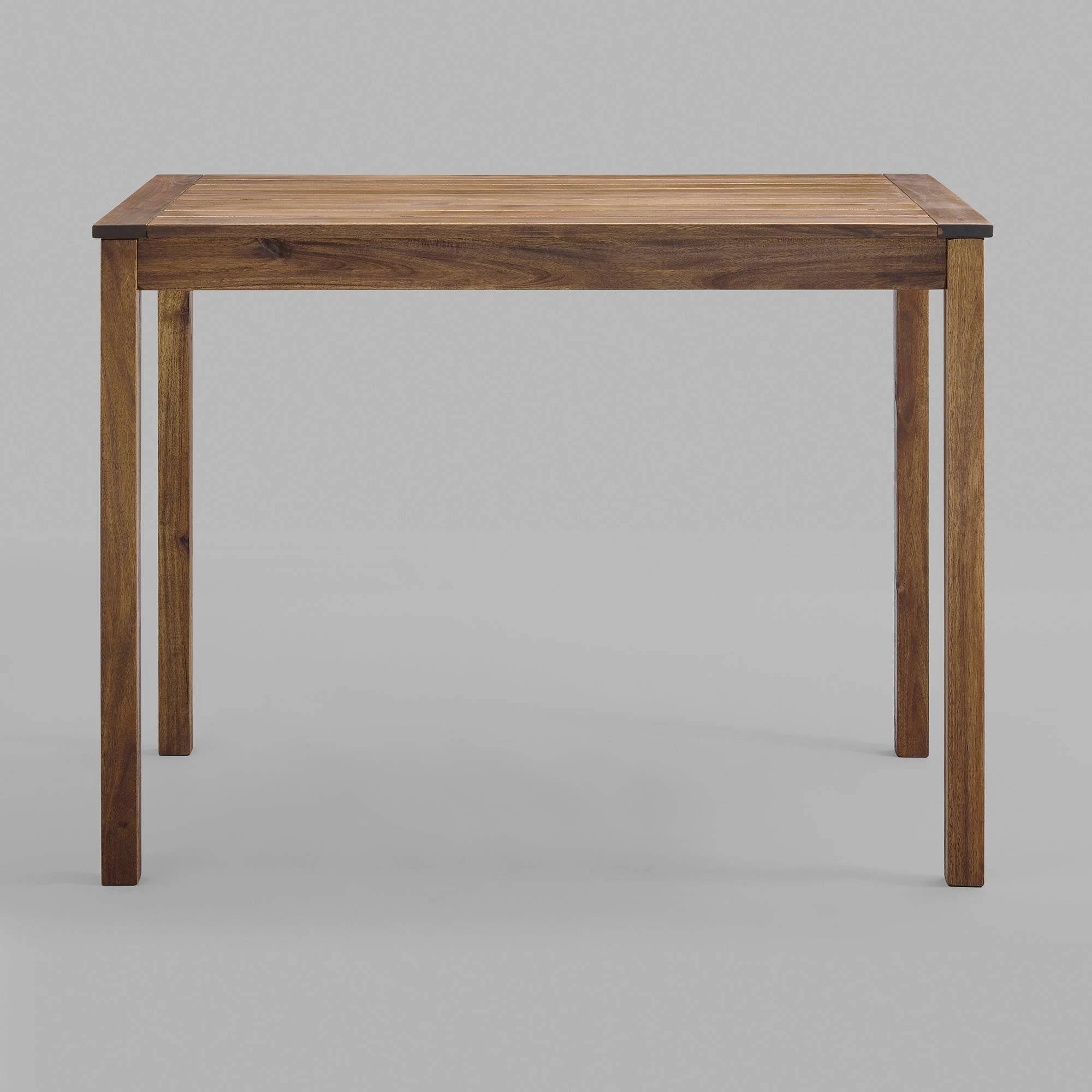 Dark Brown Acacia Wood Rectangle Counter Height Patio Table F212