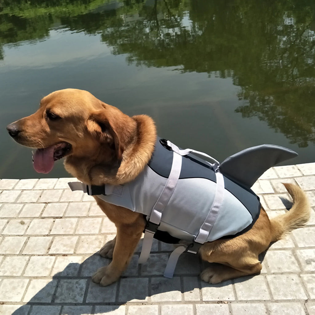 Dog Pet Shark Swimsuit Vest Safety Wear Preserver H993105
