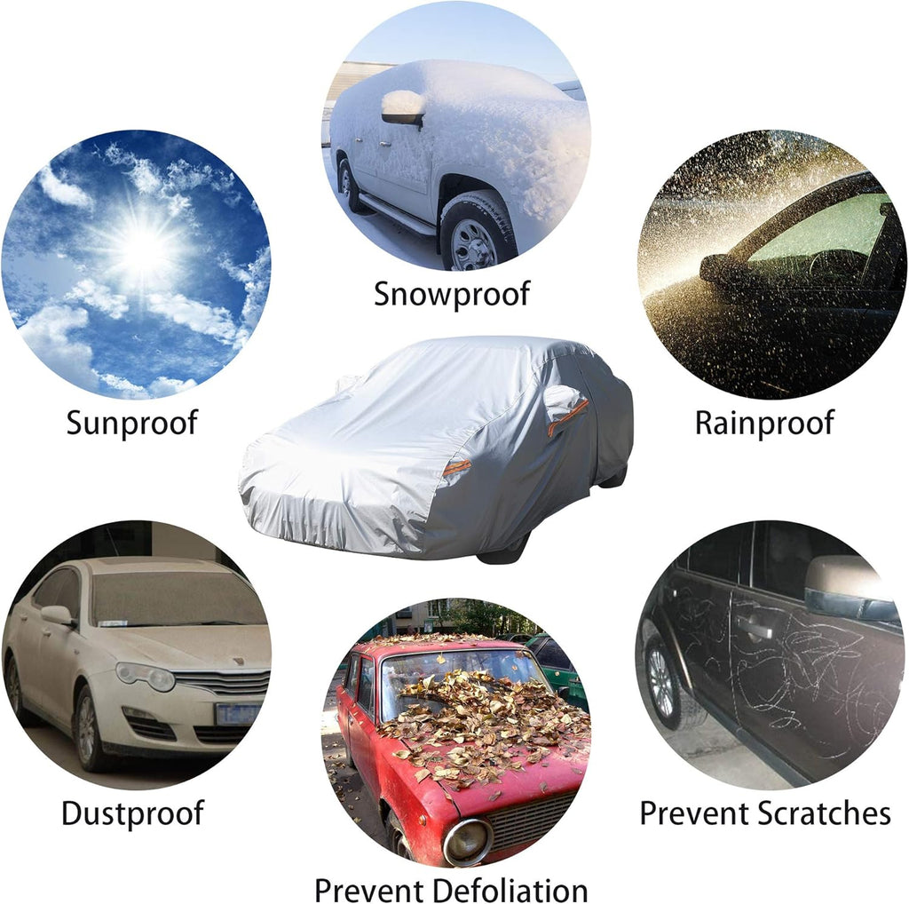 Waterproof All Weather Outdoor Car Cover with Zipper X76213