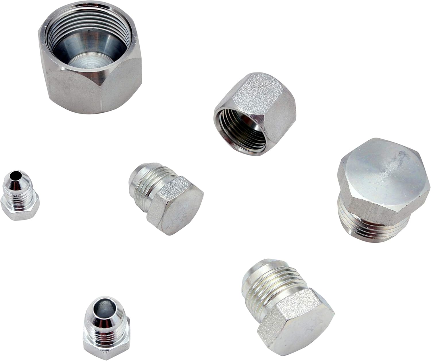 64 Pcs Galvanized Steel Flare Thread Cap & Plug Assortment Kit F273