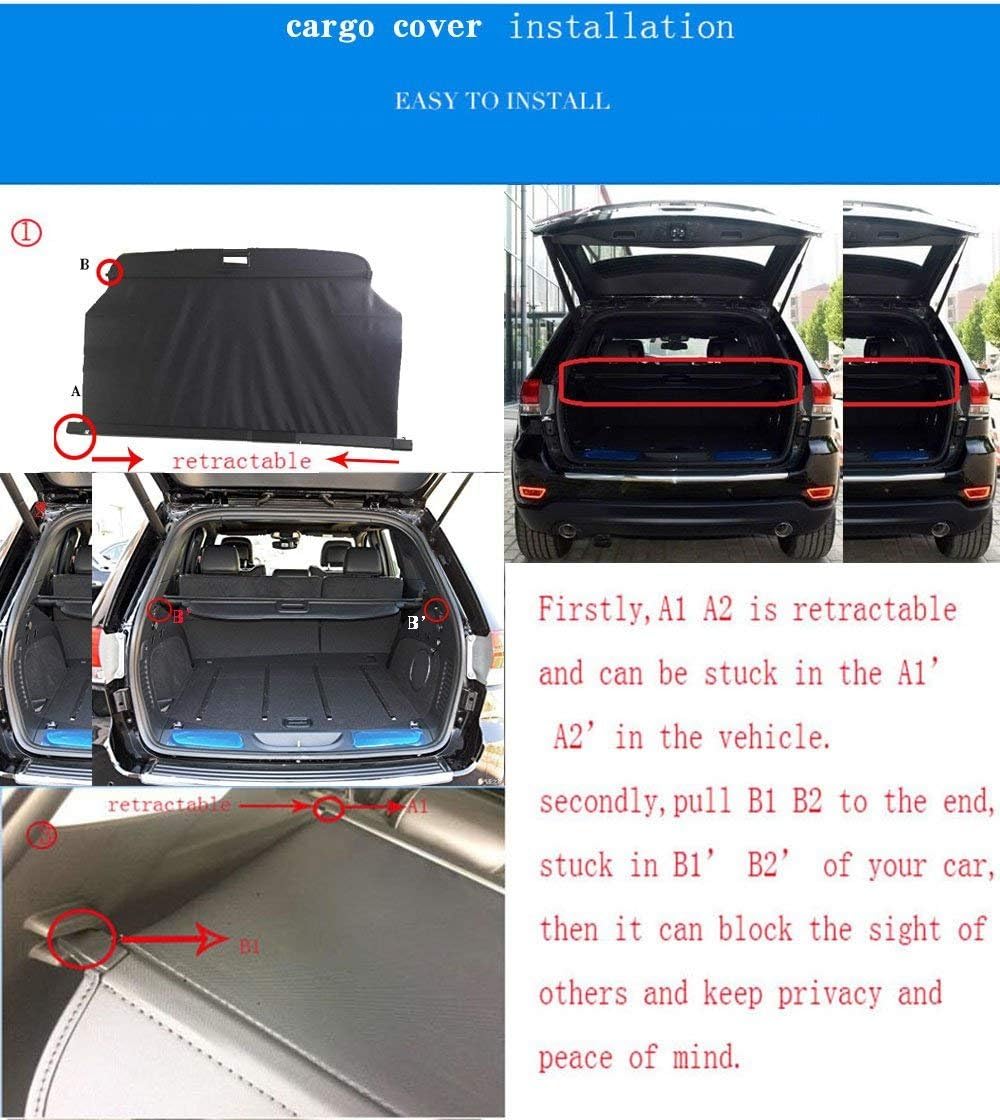 Black Cargo Cover for Jeep Grand Cherokee H373359