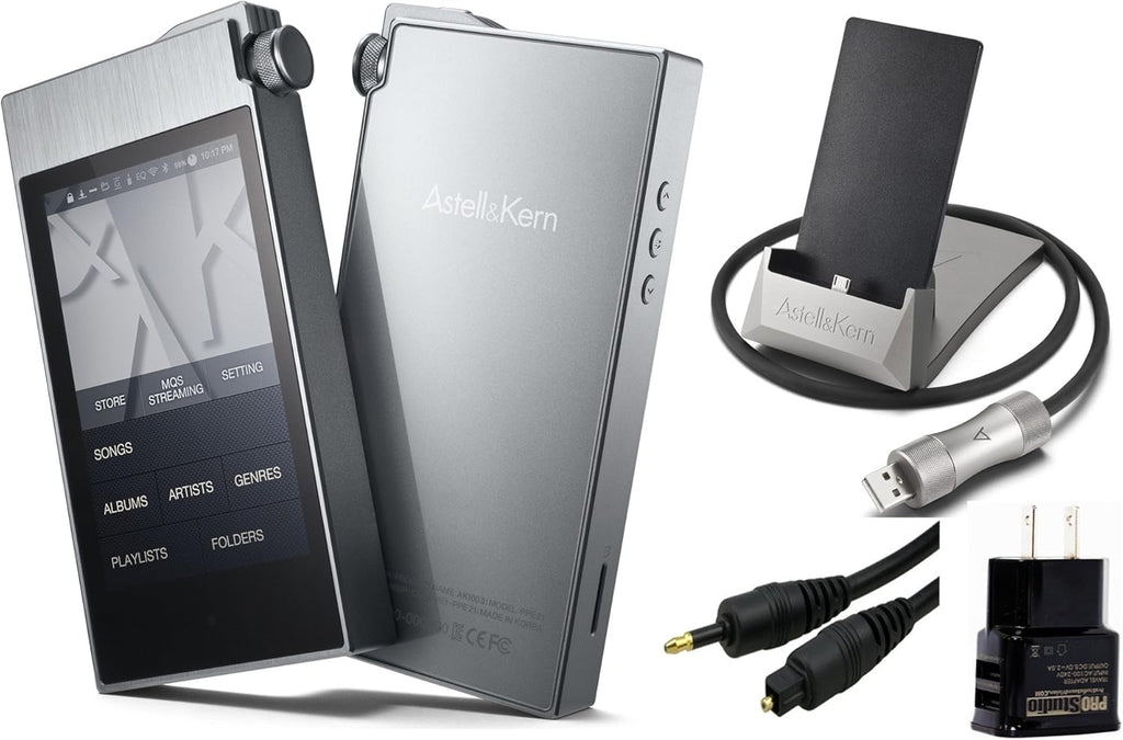 High Resolution Digital Audio Player with Wall Charger, USB Docking Station, Optical Audio Connection Kit Y8887